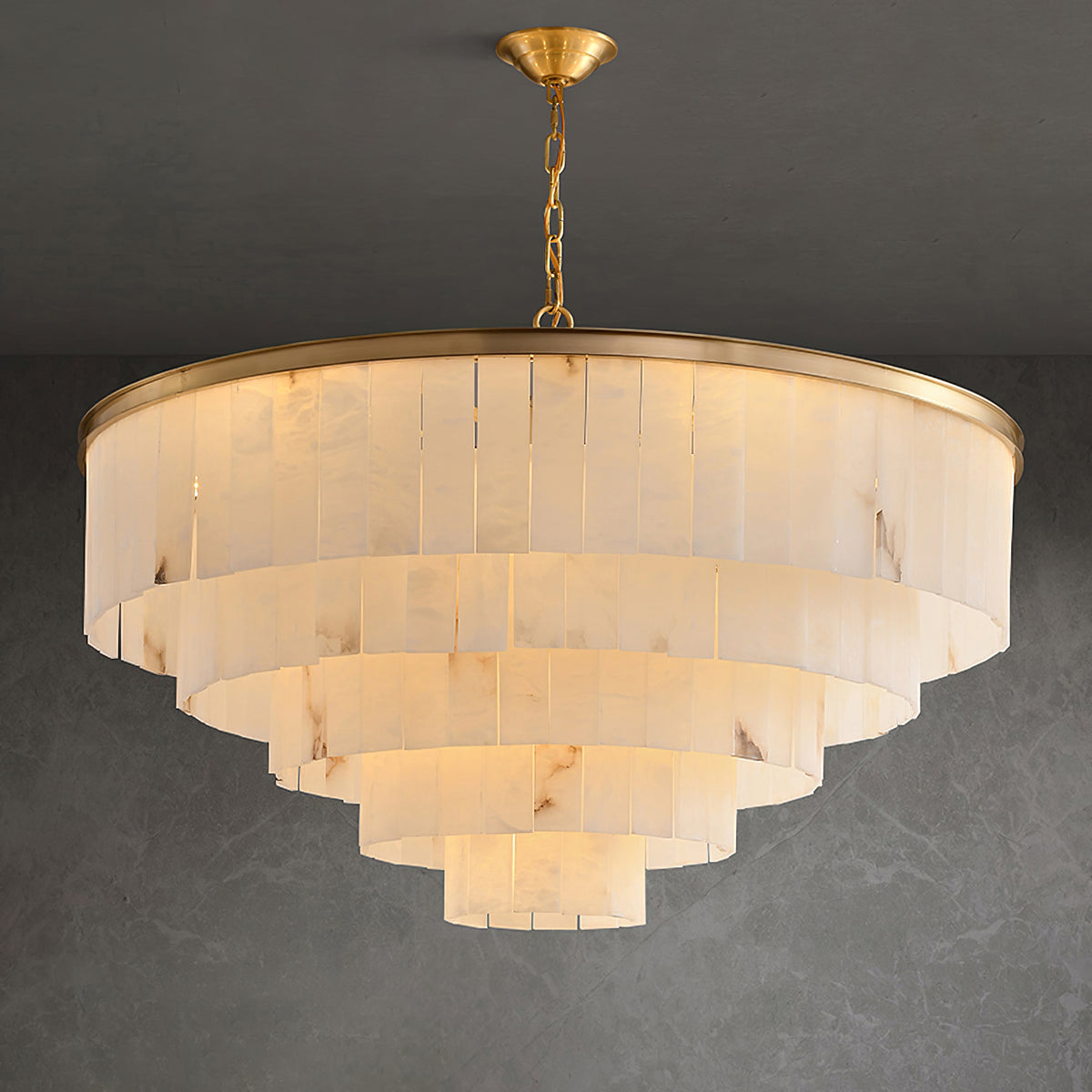 Alabaster Multi-Layered Circular Chandelier - view 23 | Liootrlamp