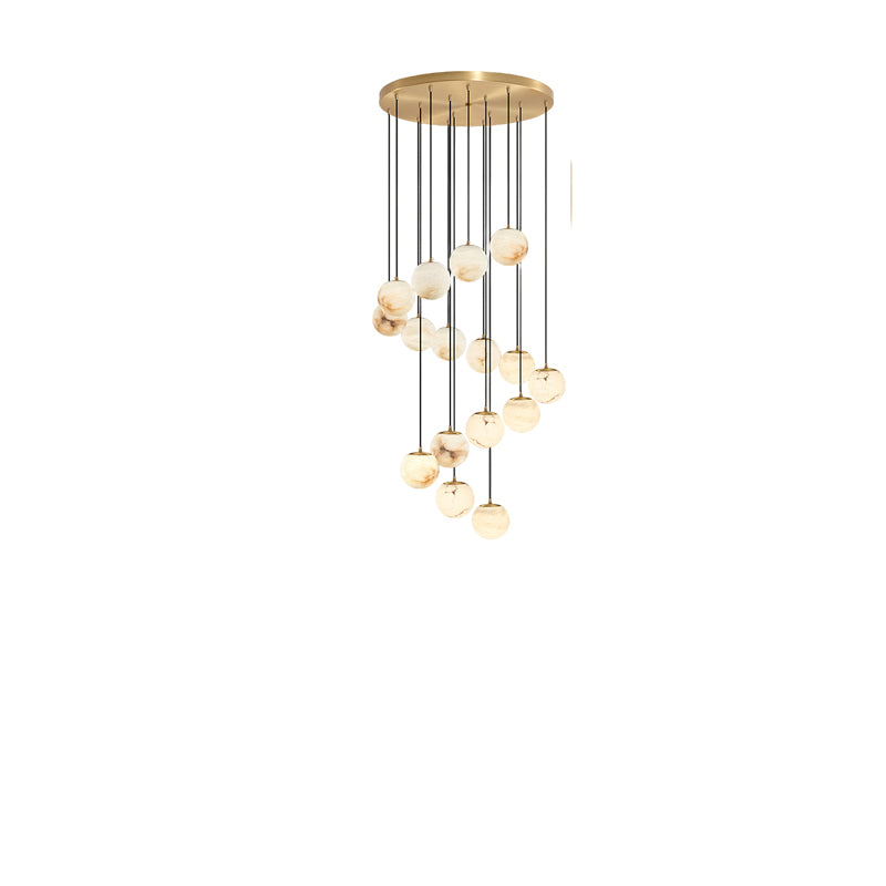 Luxury Multi-Globe Alabaster Pendant Light