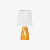 Amber Glow Pleated Shade Table Lamp