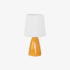 Amber Glow Pleated Shade Table Lamp