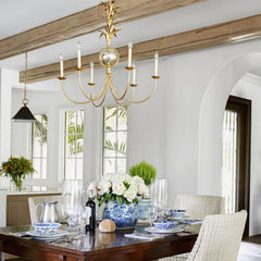 vintage gold leaf Gramercy chandelier