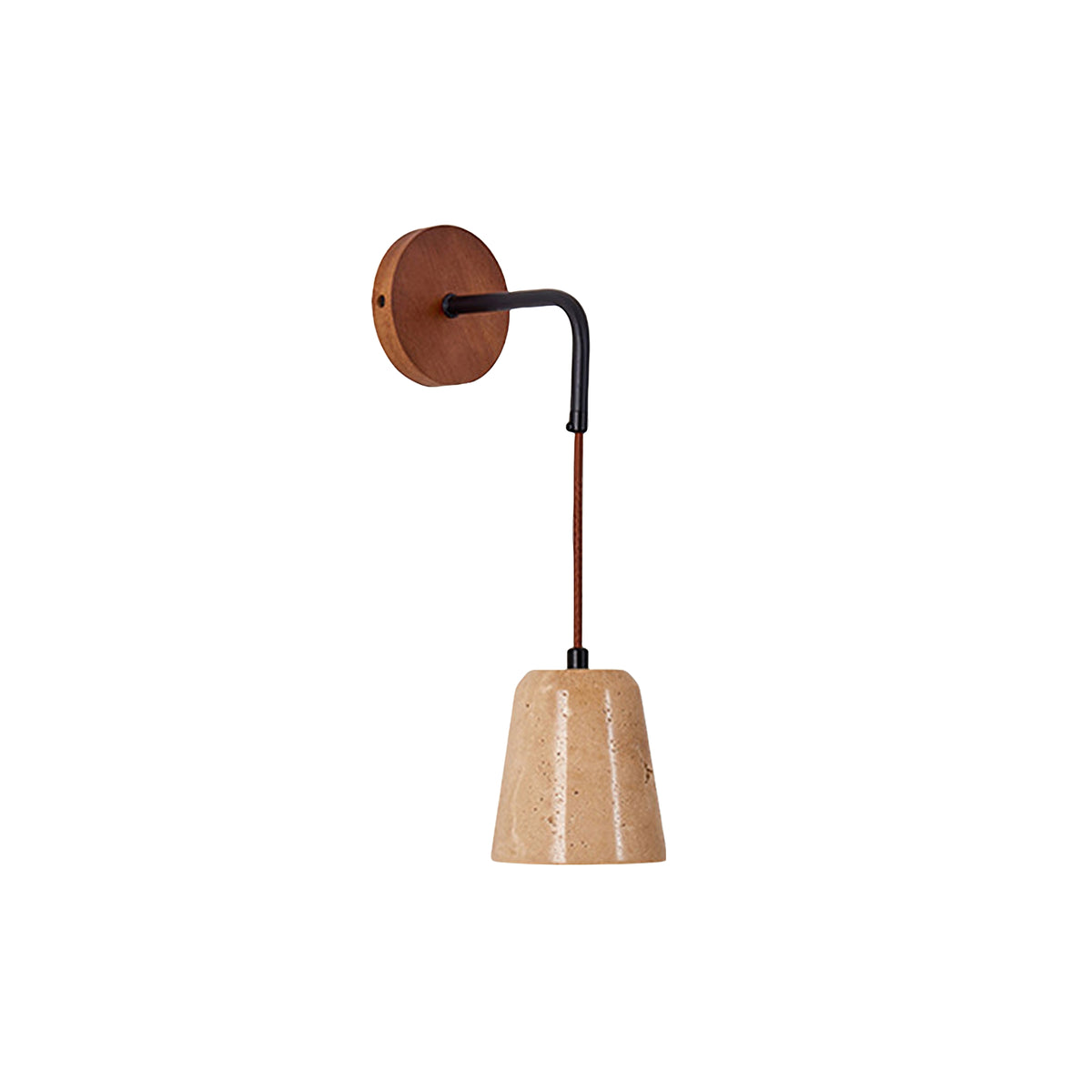 Yellow Travertine Disc Base Wall Lamp - view 12 | Liootrlamp