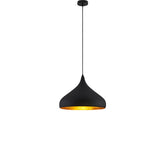 Modern Black and Gold Teardrop Pendant Lamp