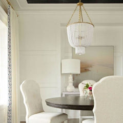 White Beaded Jacqueline Chandelier