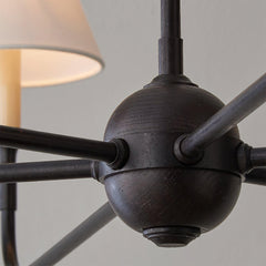 6-Arm Black Metal Chandelier