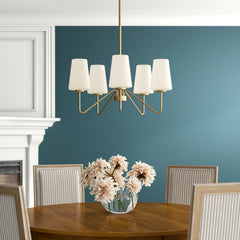 Simple brass five-head chandelier