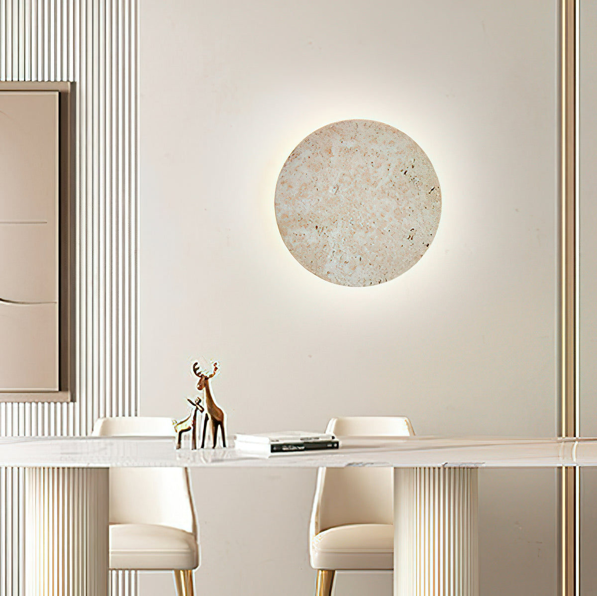 Round Natural Stone LED Wall Light - view 5 | Liootrlamp
