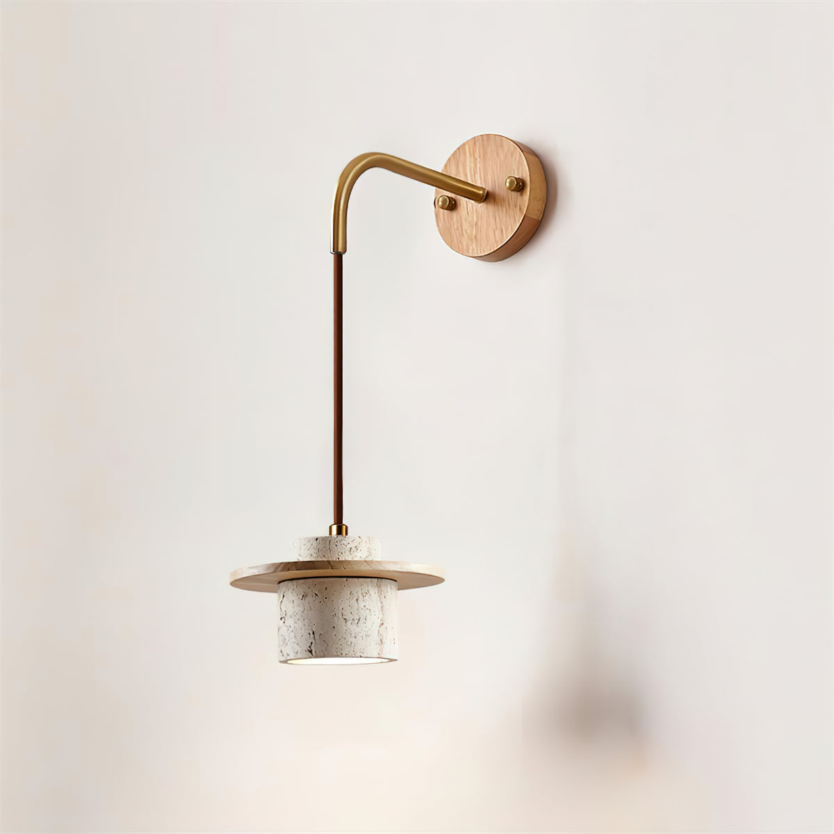 Rustic Textured Cata Stone Wall Lamp - view 2 | Liootrlamp