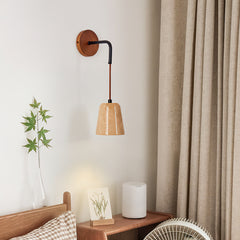 Yellow Travertine Disc Base Wall Lamp