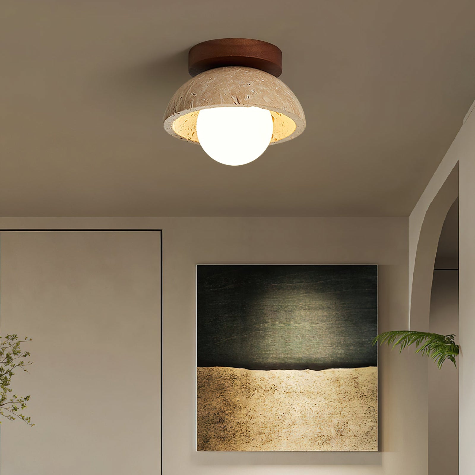 Piedra wood ceiling lamp - view 2 | Liootrlamp