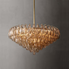 Amber Murano Glass Round Chandelier
