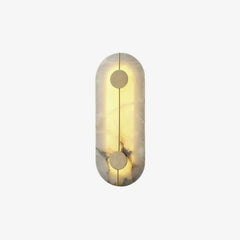 Oval Pill-Shaped Alabaster Wall Sconce