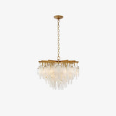 White Ceramic Leaf Waterfall Chandelier