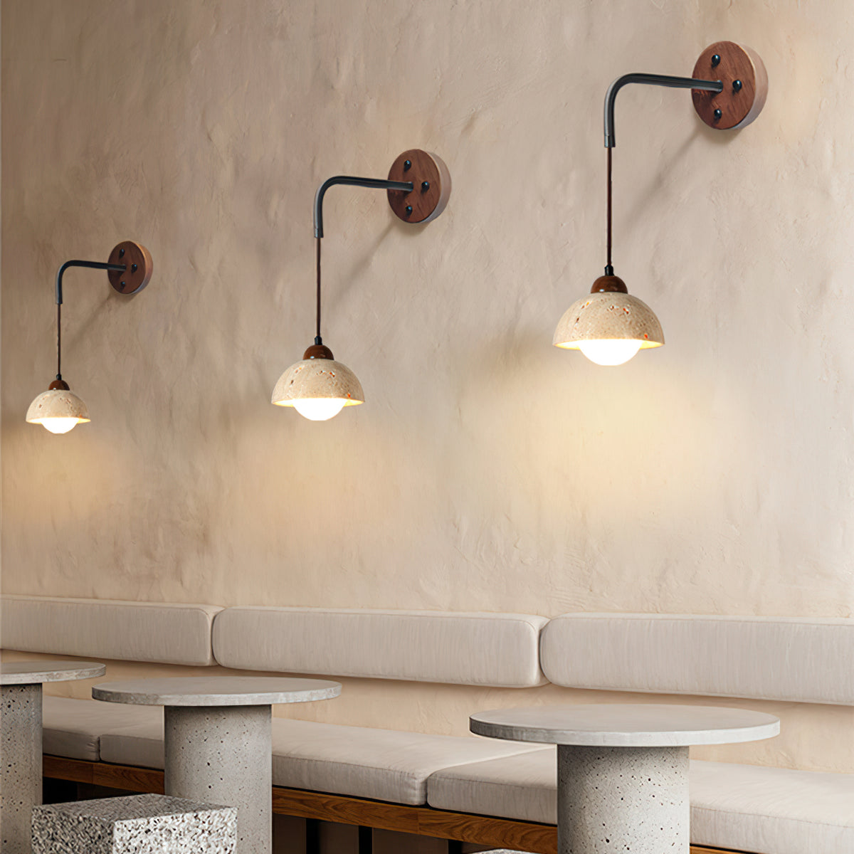 Wabi-sabi texture stone wall lamp - view 5 | Liootrlamp