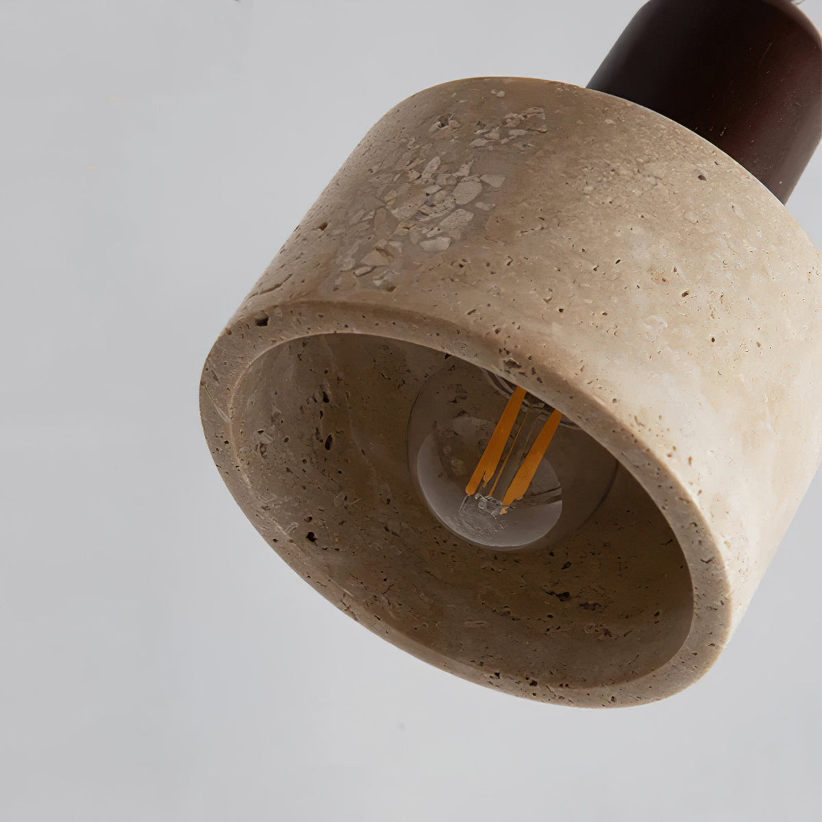 Natural Travertine Cylinder Pendant Light - view 15 | Liootrlamp