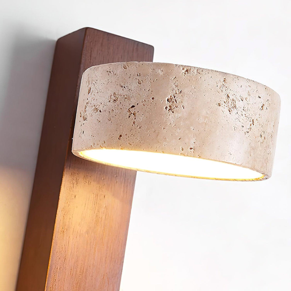 Minimalist Stone and Wood Wall Lamp - view 10 | Liootrlamp