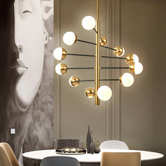 10-Globe Modern Brass Chandelier