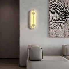 Oval Pill-Shaped Alabaster Wall Sconce