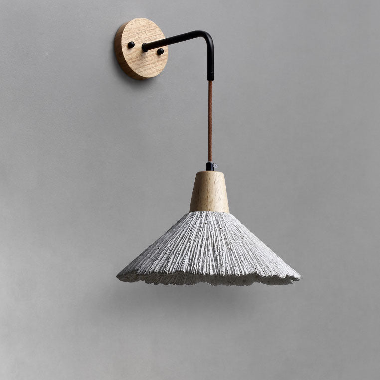 Vintage Textured Wood Wall Lamp - view 10 | Liootrlamp