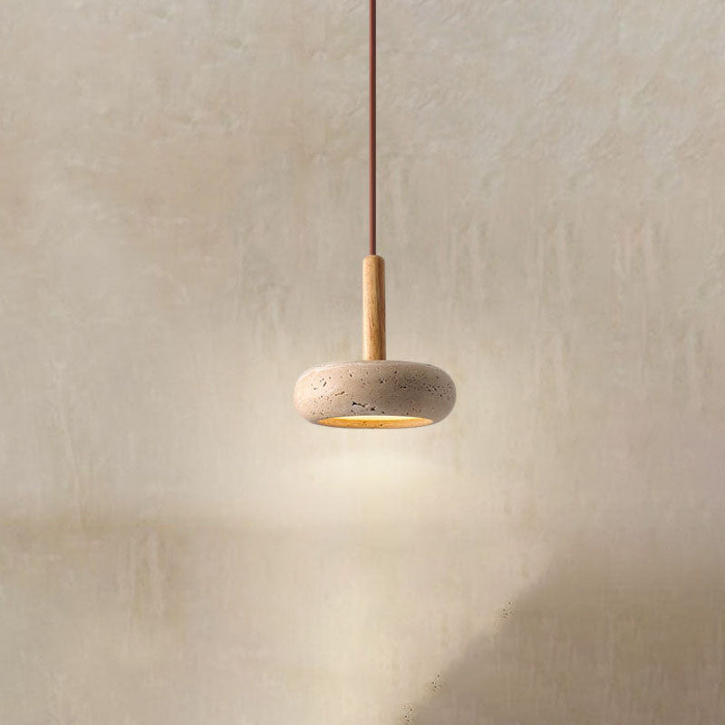 Hourglass Travertine Pendant Light - view 10 | Liootrlamp