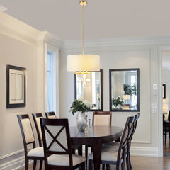 Spherical fabric covered chandelier