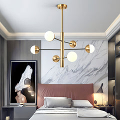 10-Globe Modern Brass Chandelier