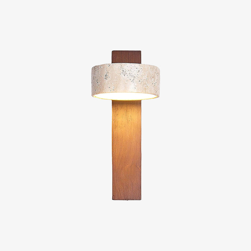 Minimalist Stone and Wood Wall Lamp | Liootrlamp