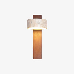 Minimalist Stone and Wood Wall Lamp
