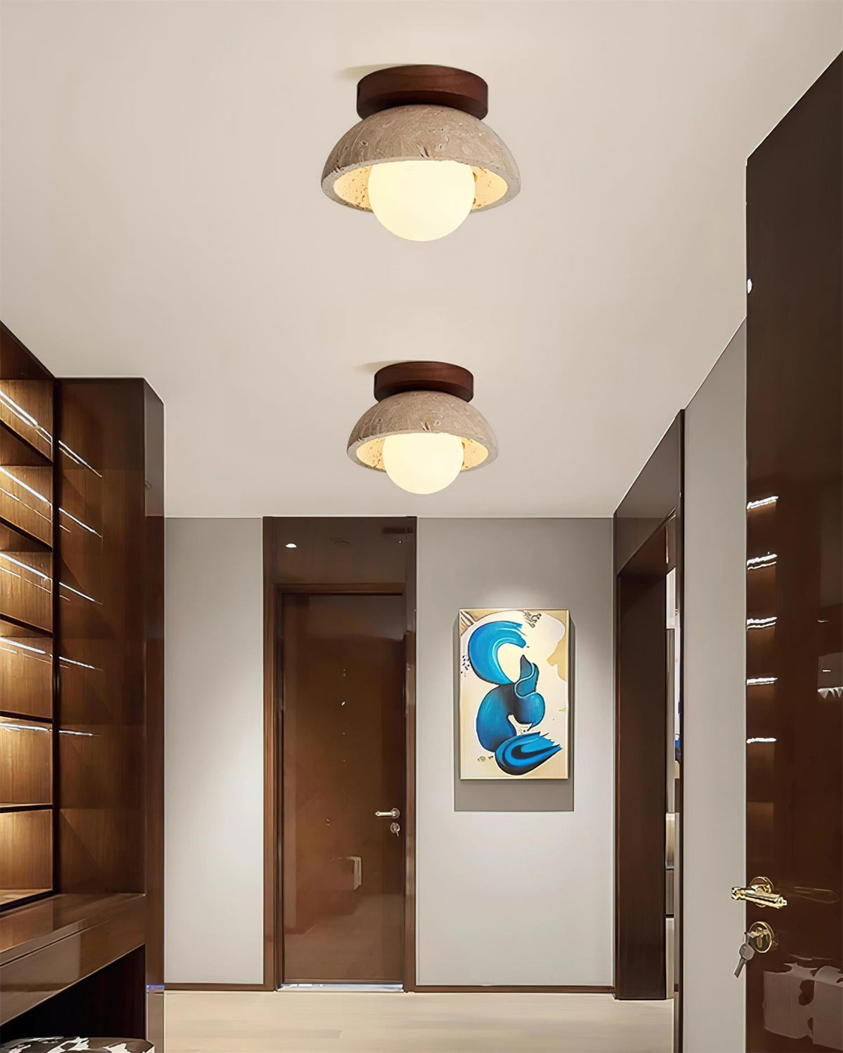 Piedra wood ceiling lamp - view 5 | Liootrlamp