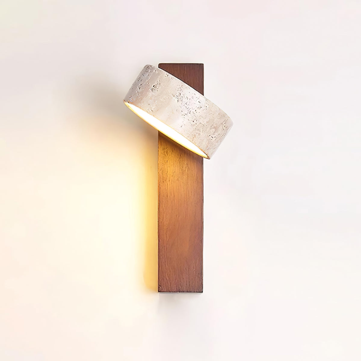 Minimalist Stone and Wood Wall Lamp - view 14 | Liootrlamp