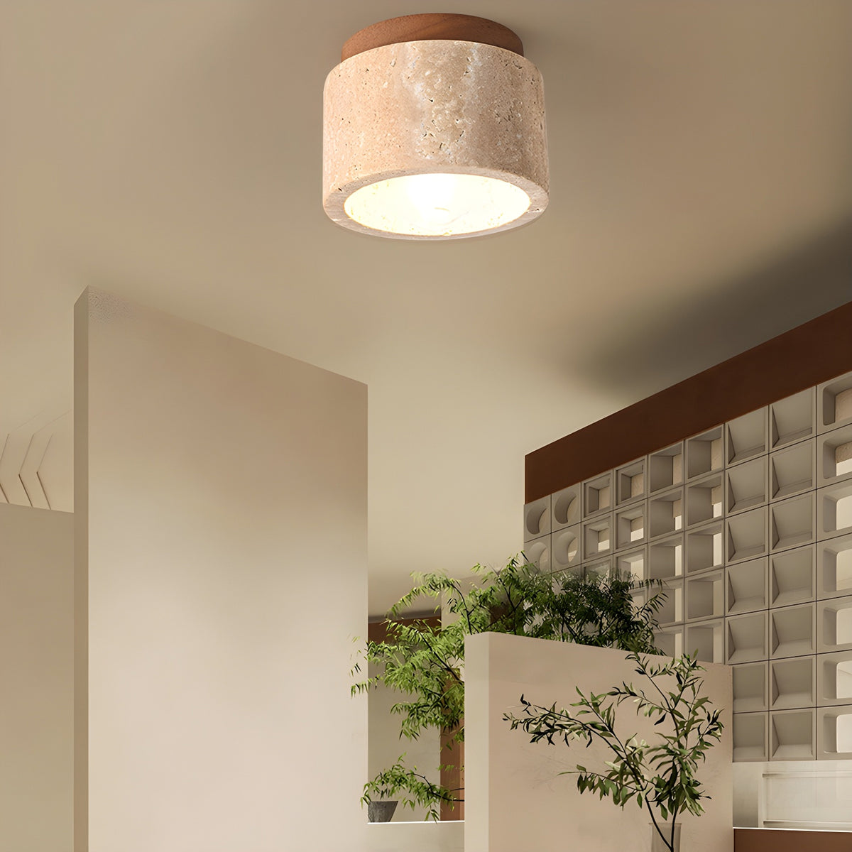 Minimalist Rustic Stone Ceiling Light - view 10 | Liootrlamp