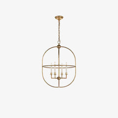 Desmond Antique Gold Oval Lantern Chandelier