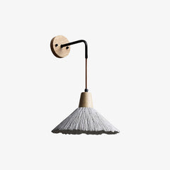Vintage Textured Wood Wall Lamp