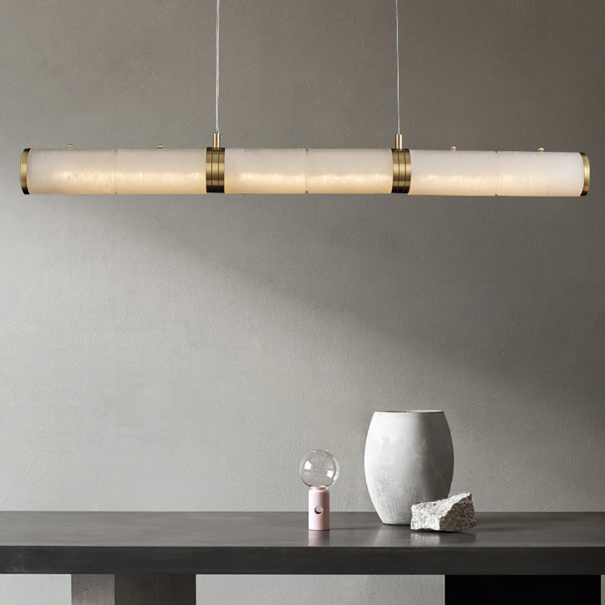 Alabaster Column Linear Chandelier - view 14 | Liootrlamp