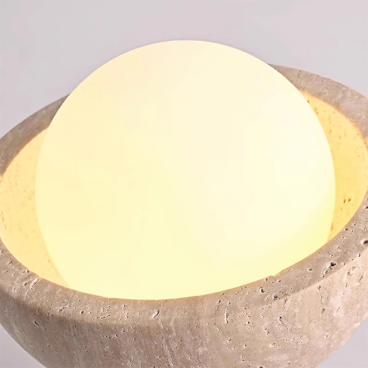 Travertine Flush Mount Ceiling Light - view 11 | Liootrlamp