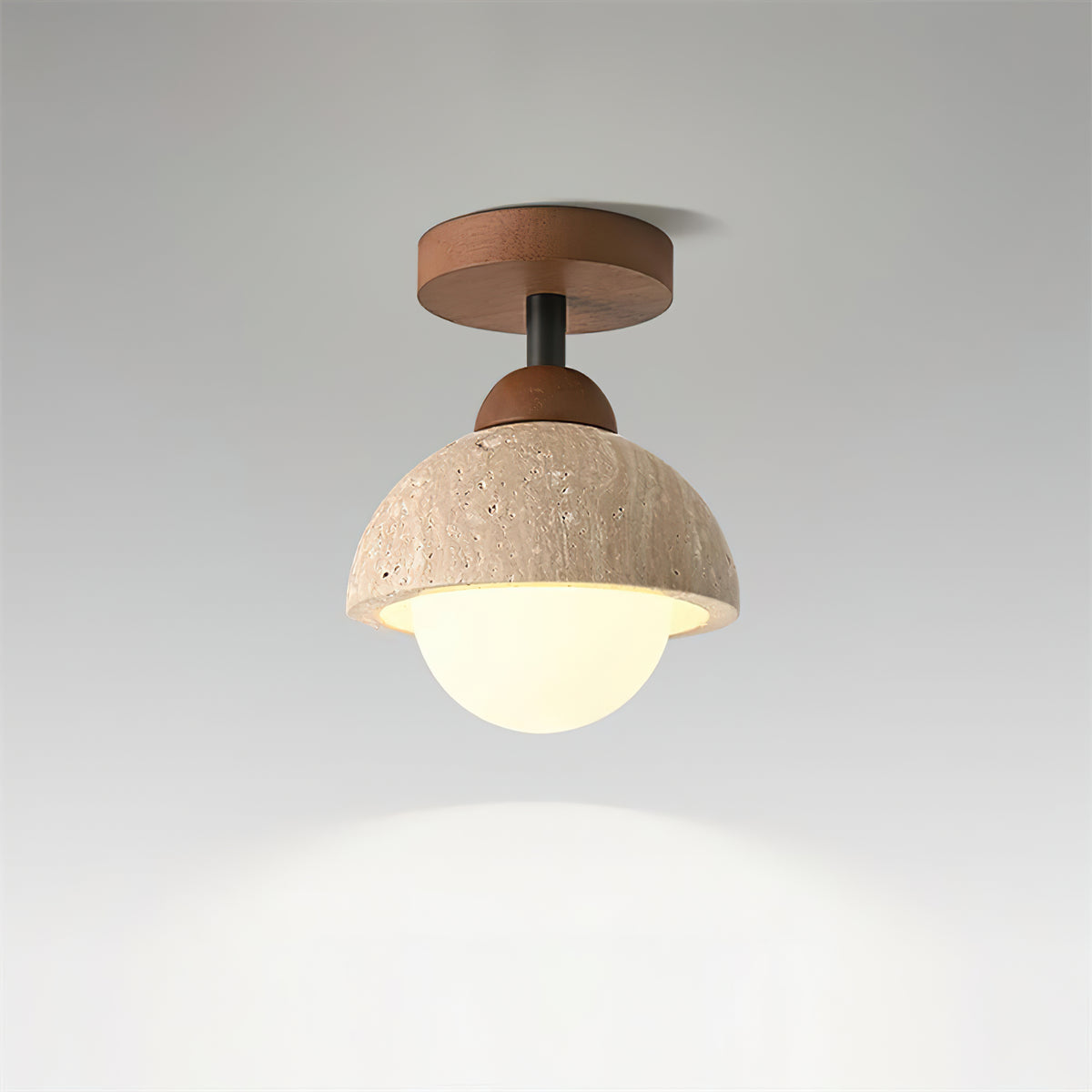 Travertine Flush Mount Ceiling Light - view 13 | Liootrlamp