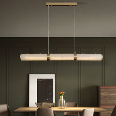 Alabaster Column Linear Chandelier