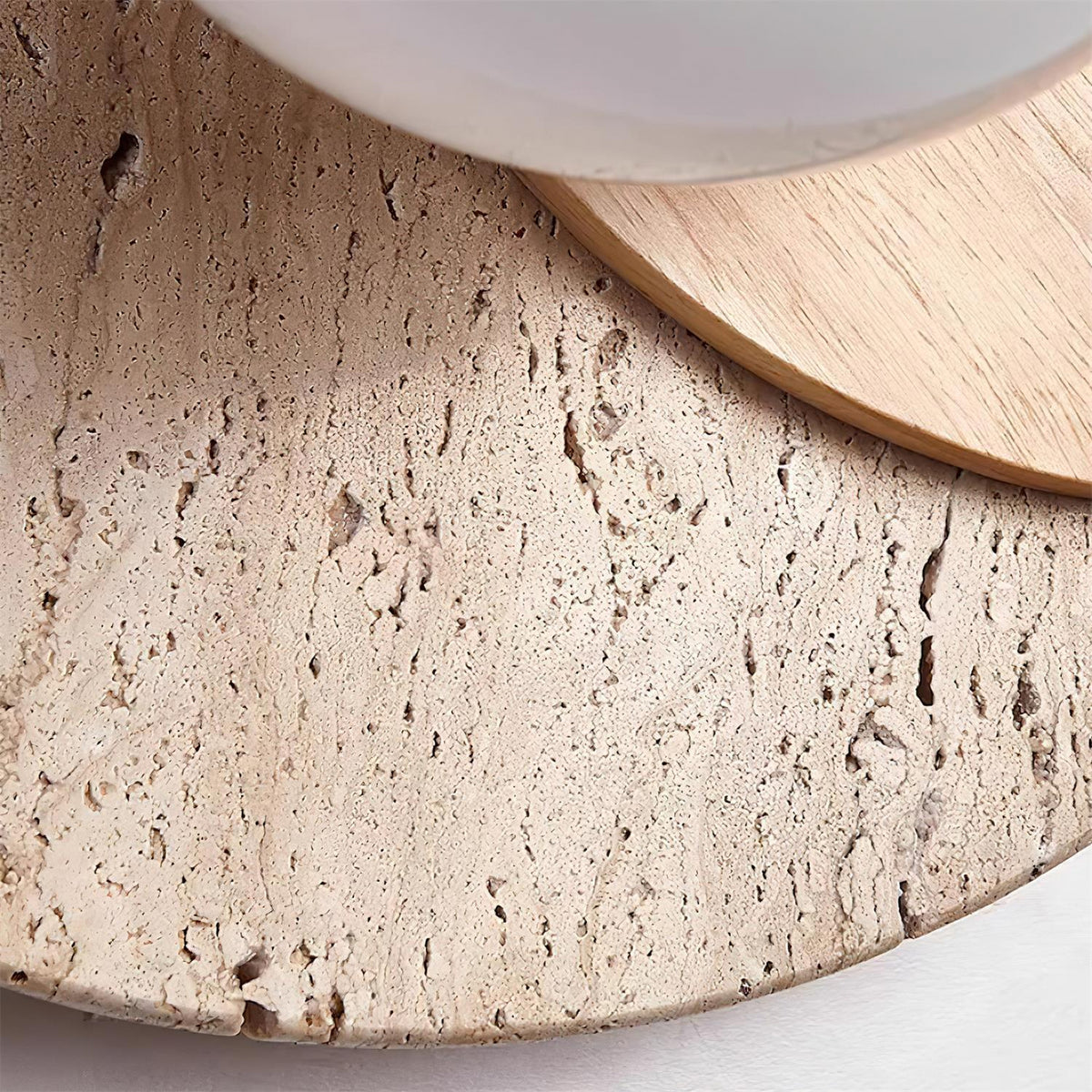 Partial Eclipse Wood & Stone Wall Light - view 14 | Liootrlamp