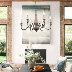 Rustic Farmhouse Candlestick Chandelier