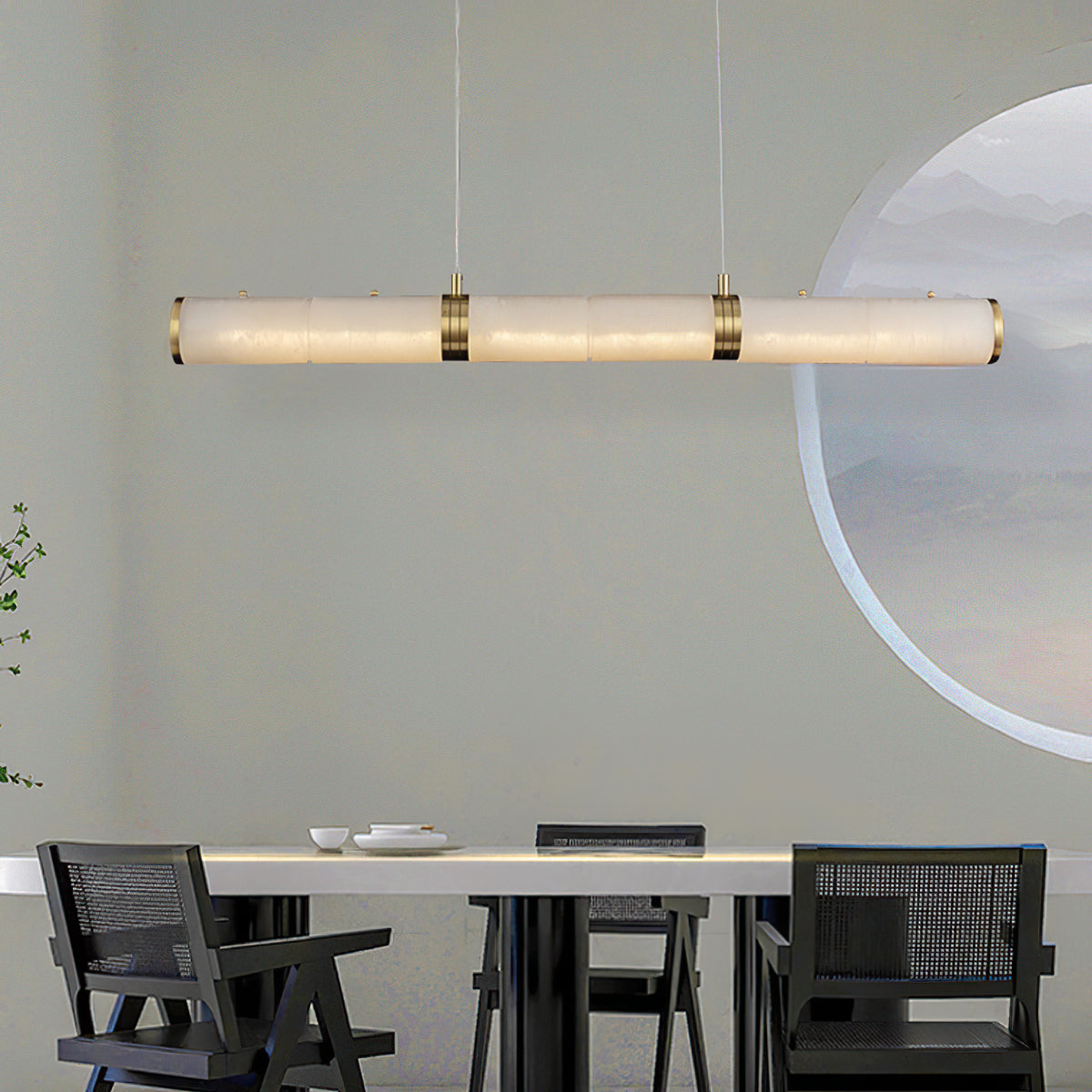 Alabaster Column Linear Chandelier - view 10 | Liootrlamp