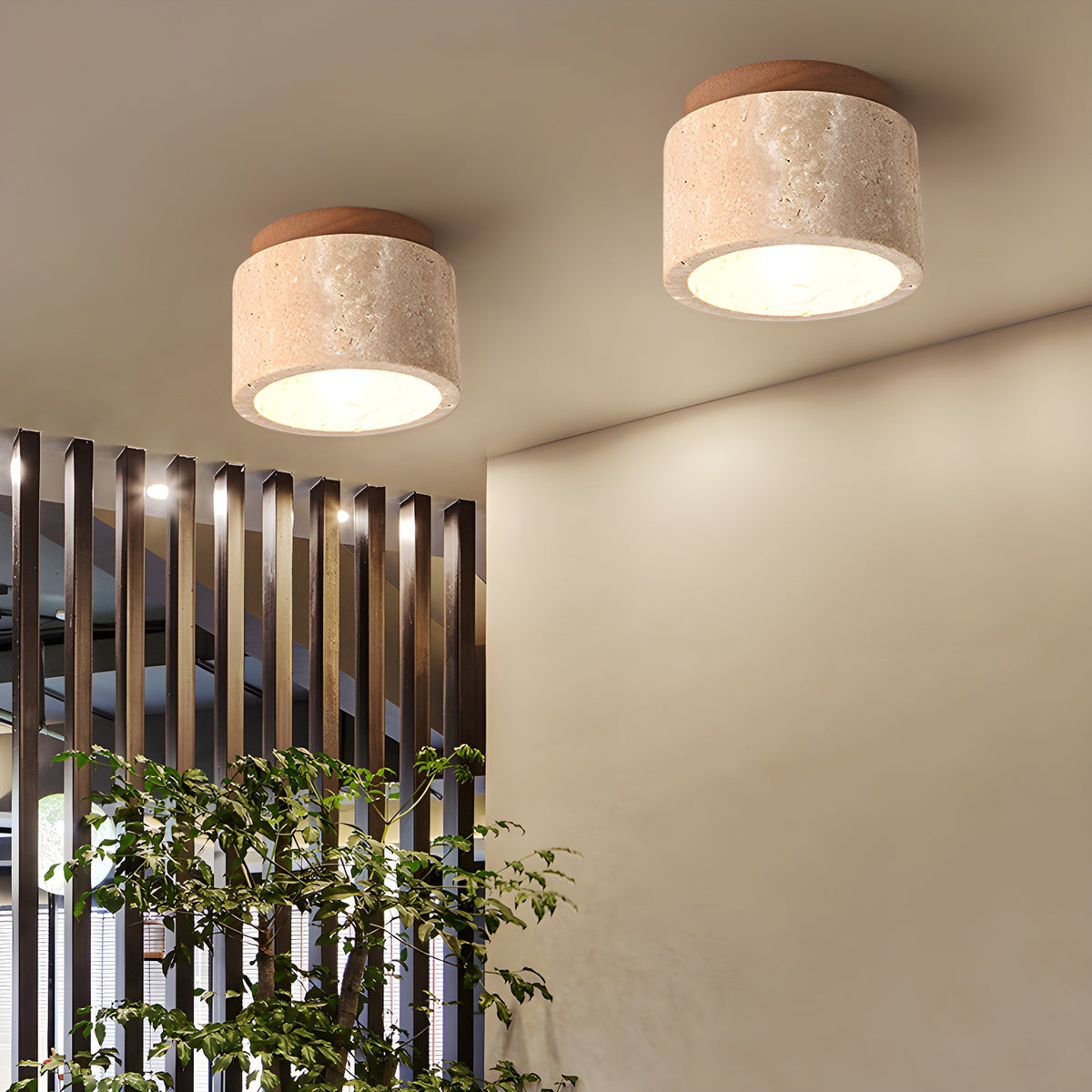 Minimalist Rustic Stone Ceiling Light - view 6 | Liootrlamp