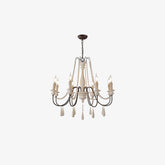 Rustic Beaded Candle Chandelier