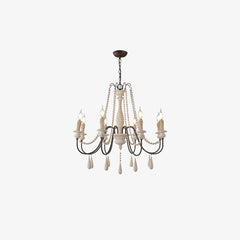 Rustic Beaded Candle Chandelier