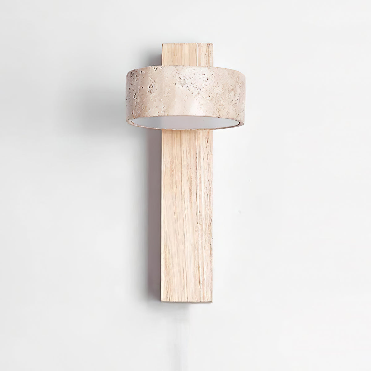 Minimalist Stone and Wood Wall Lamp - view 11 | Liootrlamp
