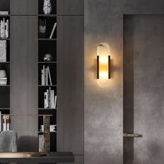 Modern Vertical Alabaster Wall Sconce