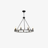 Rustic Industrial Black Candle Chandelier