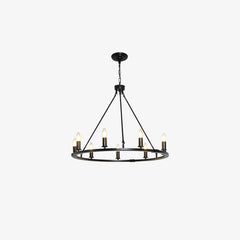 Rustic Industrial Black Candle Chandelier