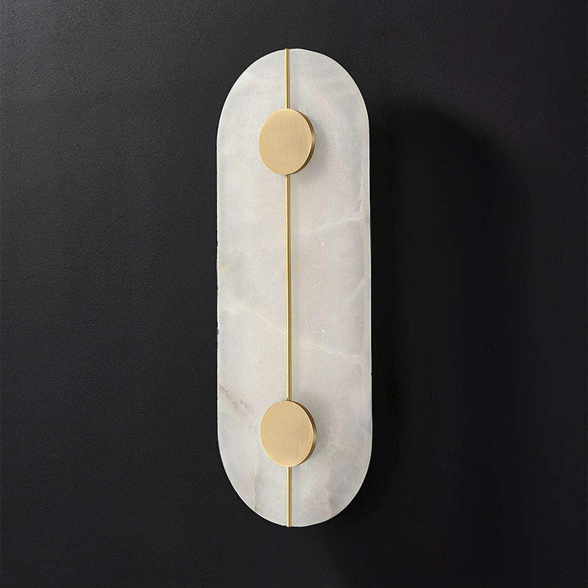 Oval Pill-Shaped Alabaster Wall Sconce - view 10 | Liootrlamp