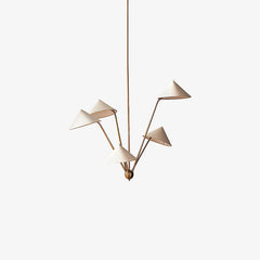 5-Arm Fabric Cone Chandelier