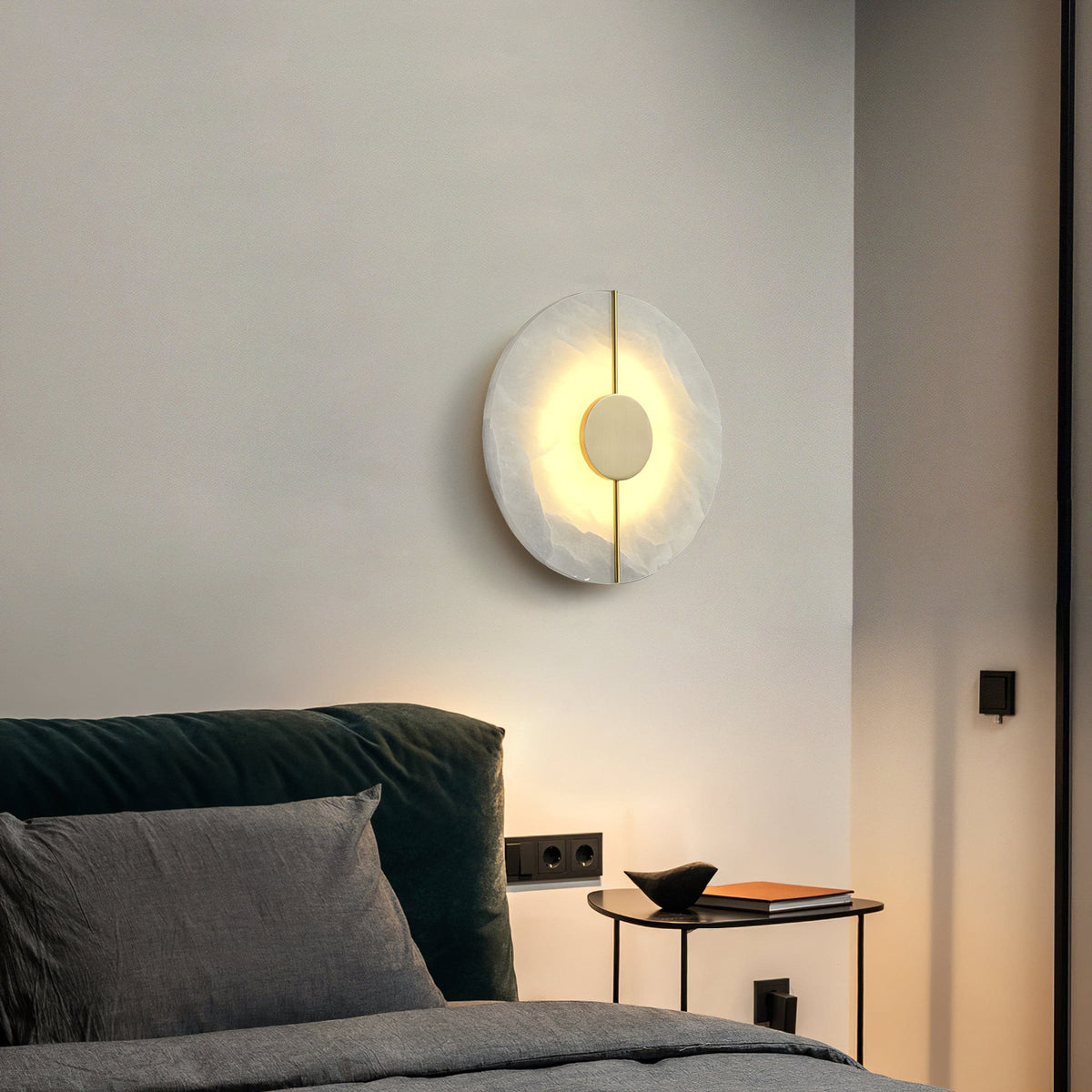 Zen Harmony Round Marble Wall Light - view 5 | Liootrlamp